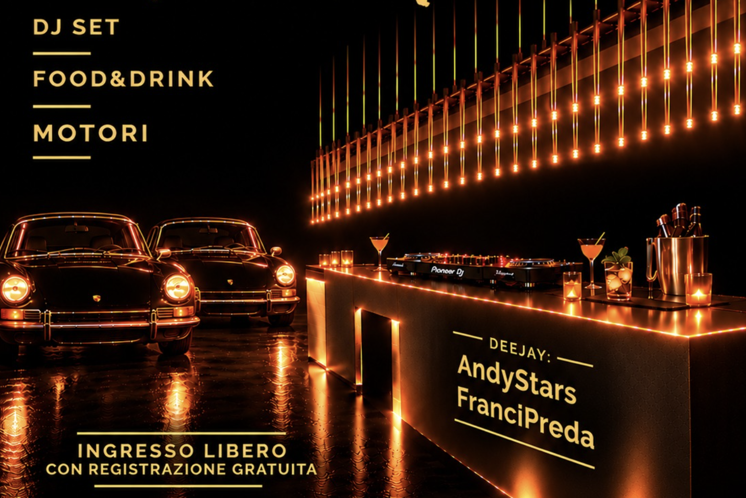 Velvet Hours — DJ, auto d'epoca e luci sul lago di notte